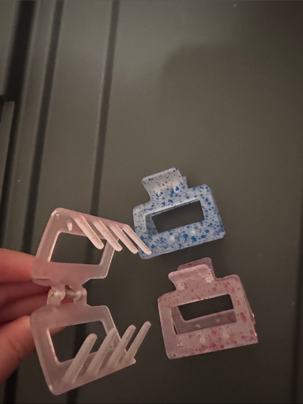 Hair Claw Clip Set - Pink, Blue, Light Pink